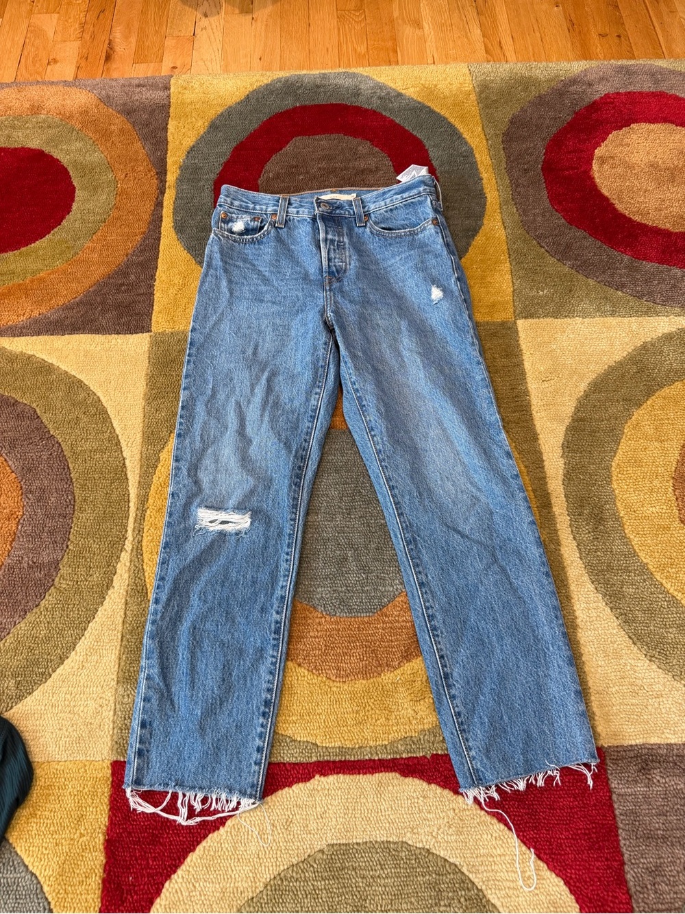 Levi’s Wedgie Jeans Denim High Rise Cropped Frayed Women’s Size 26 Waist
